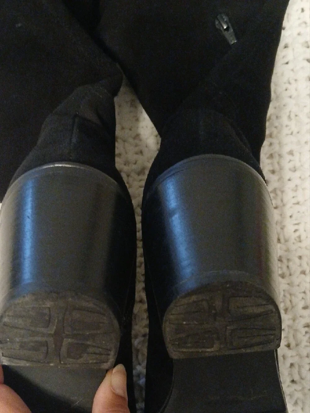 Stuart Weitzman Black Over-the-Knee Block Heel Boots
